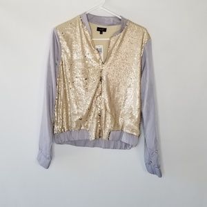 NEW ON THE TWELFTH Sequin Bomber Jacket Medium